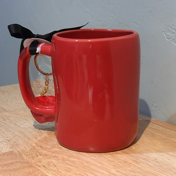NWTS Rae Dunn Red “COFFEE TEACH REPEAT” Ceramic Mug. Includes Teacher Keychain. - Picture 3 of 7
